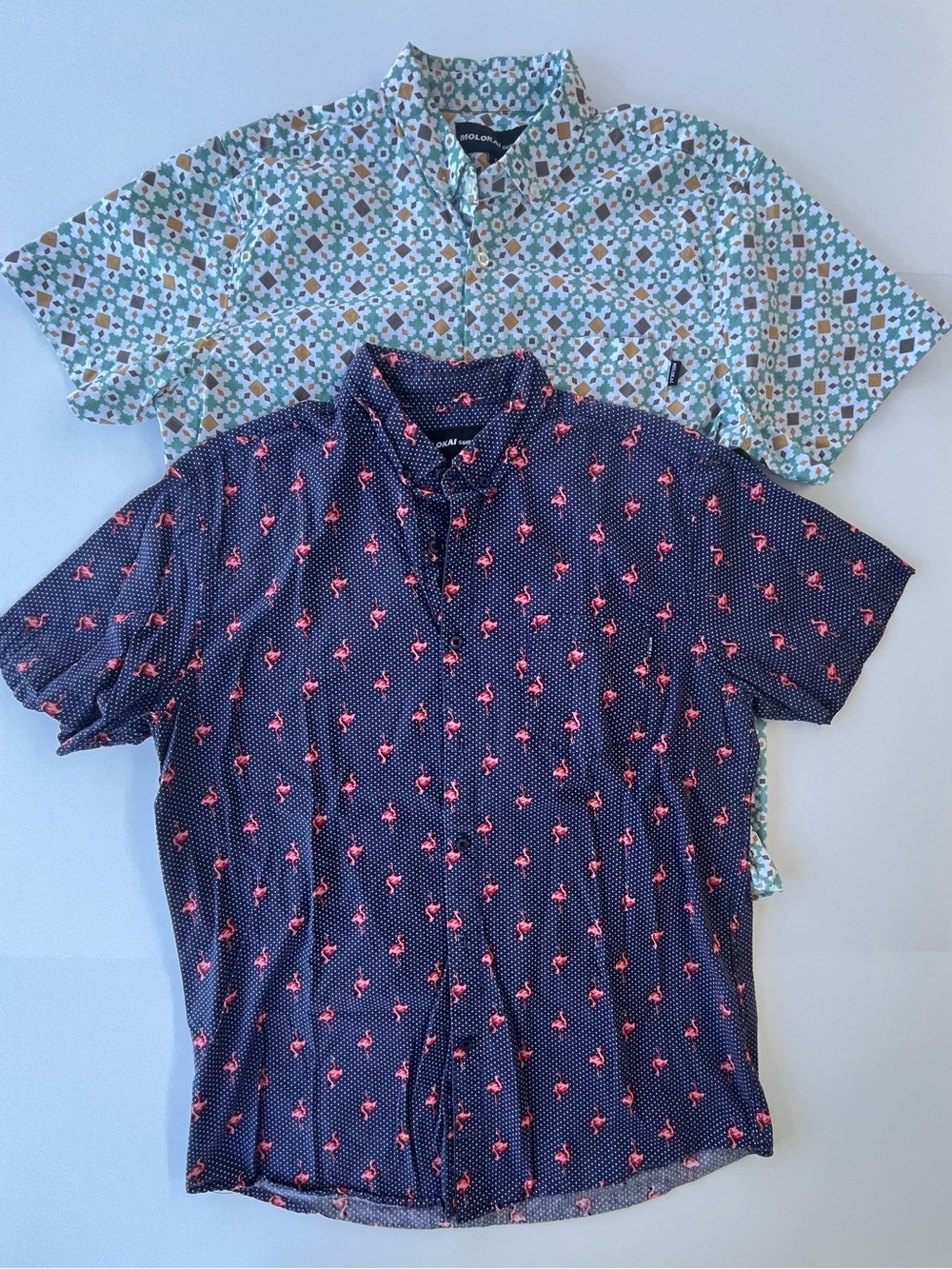 Lot Of 2 Molokai Surf Co Men’s Large All Cotton Button Shirts